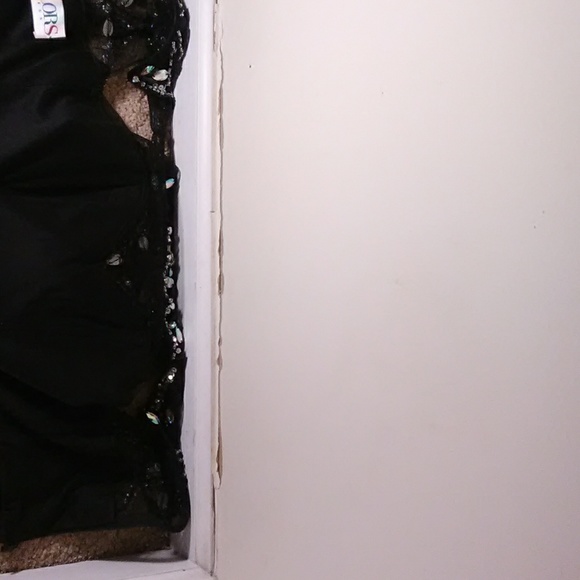 Custom made Black diamonded out dress - Picture 2 of 3